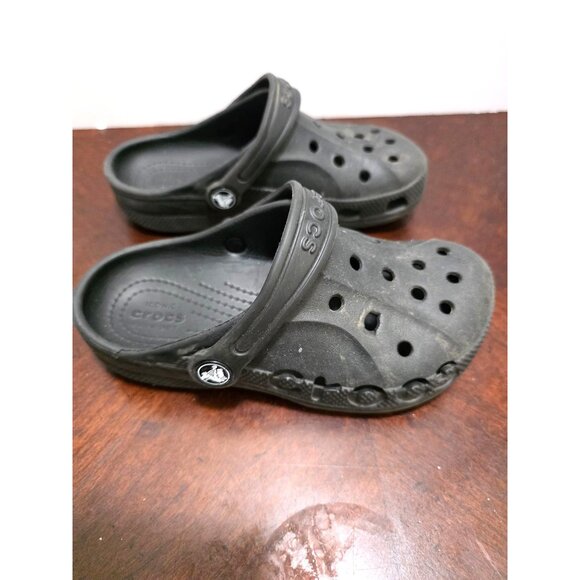 Crocs Classic Black Clogs Adjustable Back Strap & Ventilation Holes C13 - Picture 2 of 8